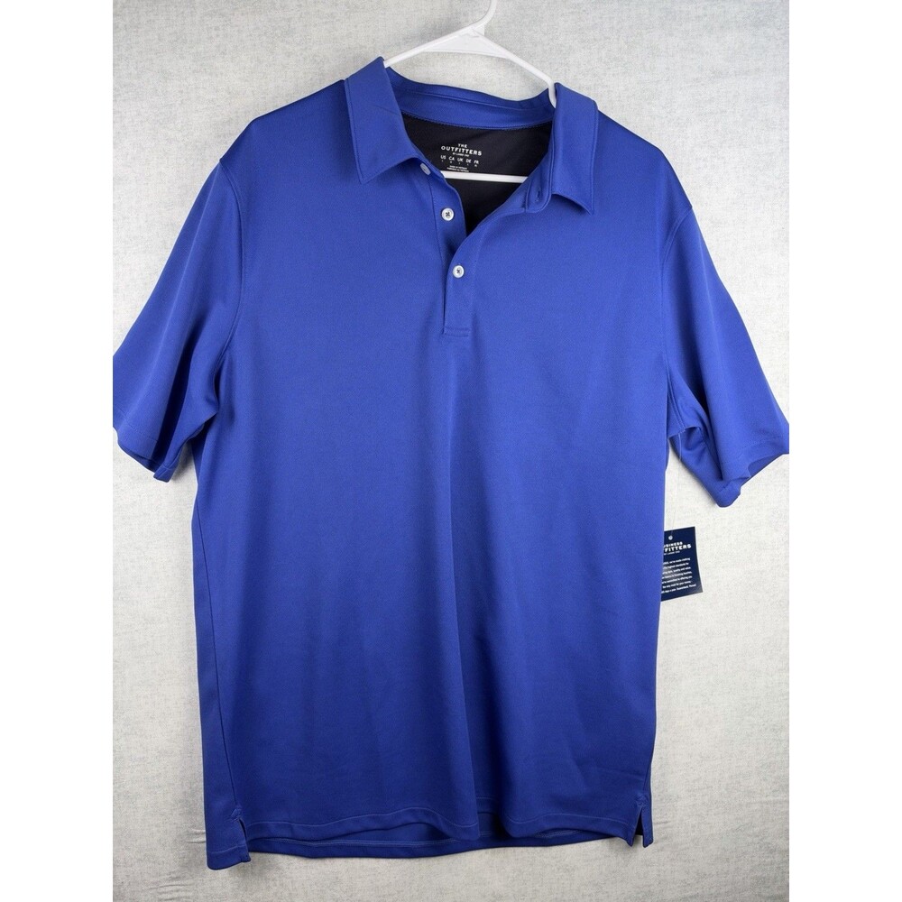 NWT LANDS' END Outfitters Men's Tall Large Cobalt Blue Active Pique Polo Shirt